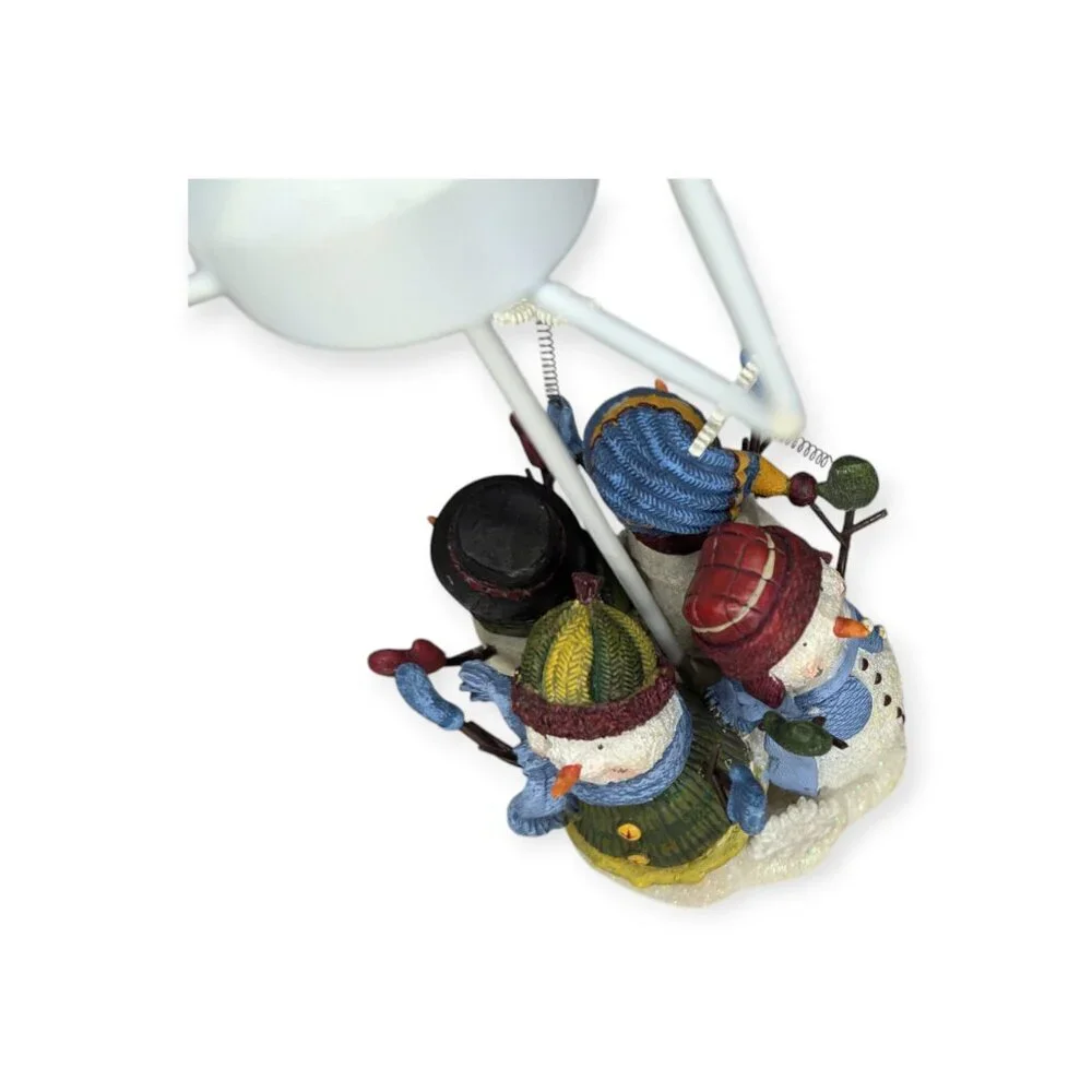 Colorful Snowman Candle Votive Metal Lamp with 4 Resin Snowmen 9